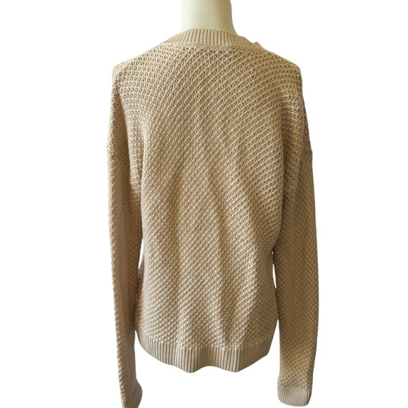 J MCLAUGHLIN TABITHA CARDIGAN SWEATER COTTON NYLON LUXE NEUTRAL PREPPY M - Picture 4 of 12